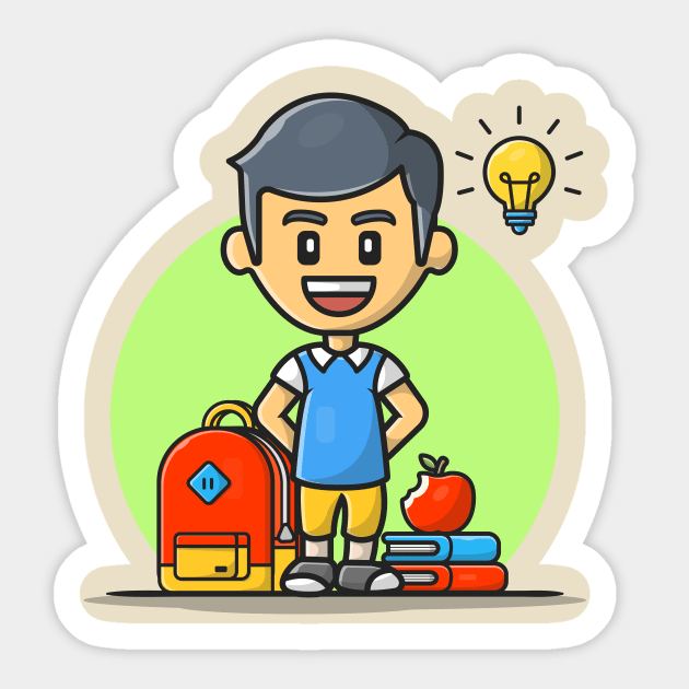 Back to School Cartoon Vector Icon Illustration Sticker by Catalyst Labs